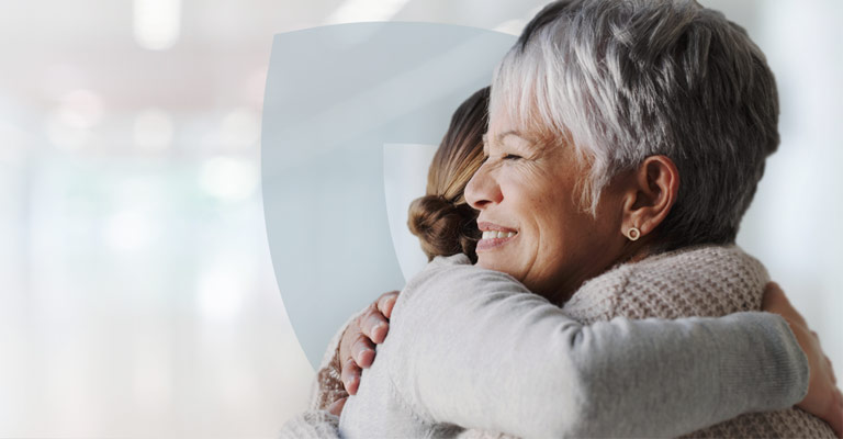 two women hugging