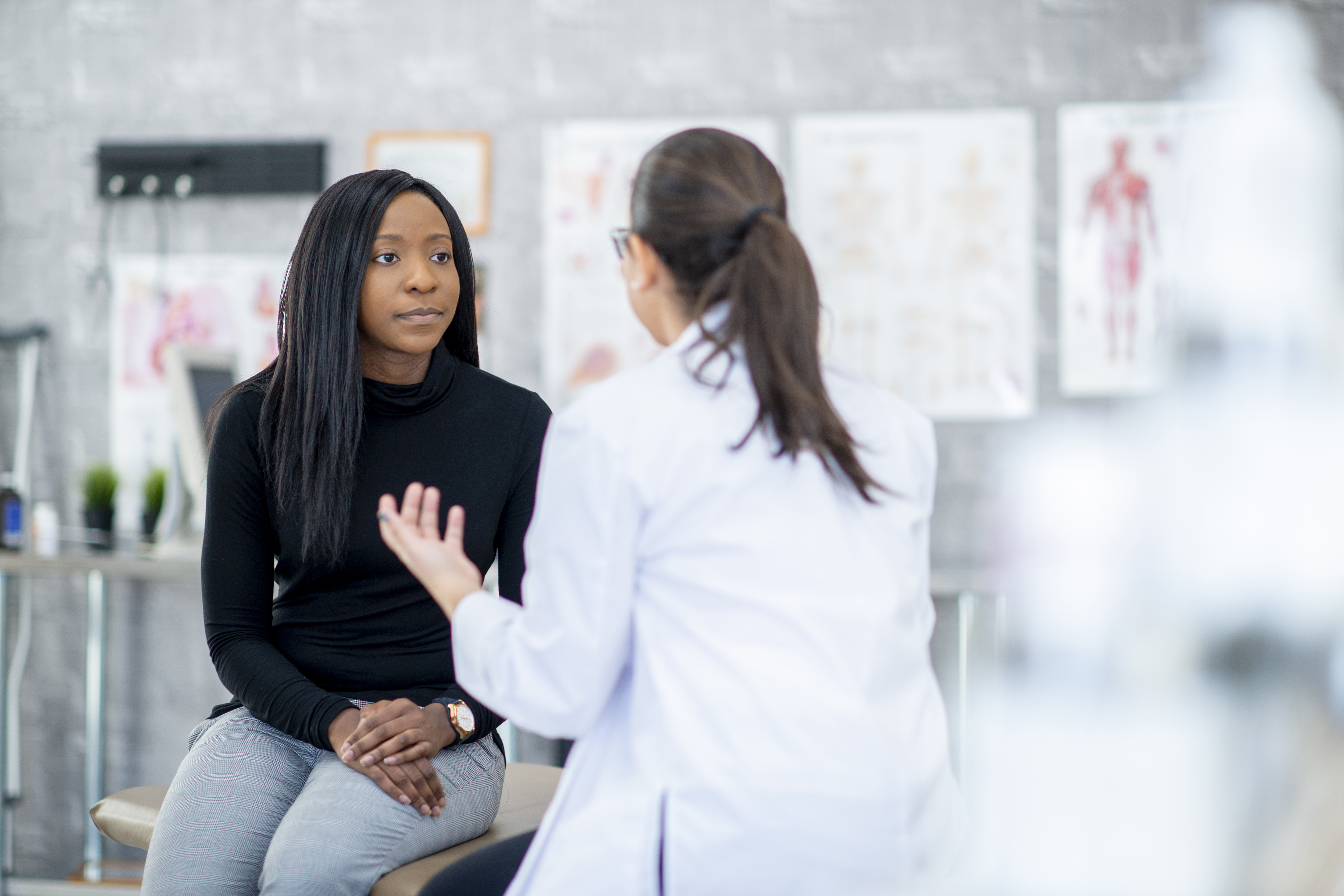 woman talking to provider