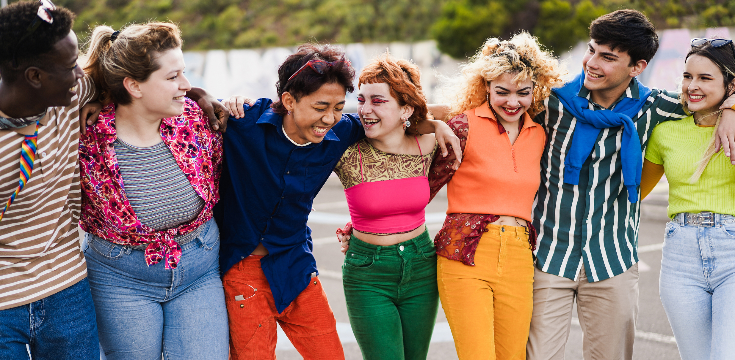 Group of men and women with different body types