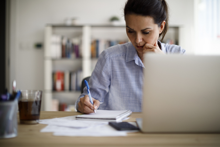 Woman researching breast cancer