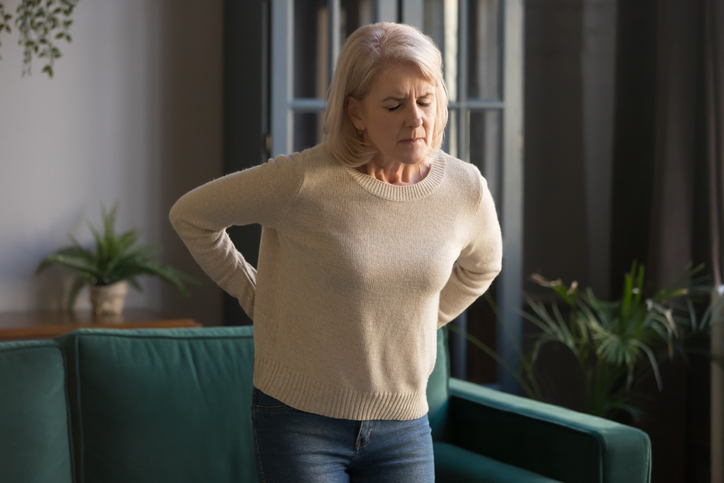 Woman with chronic back pain 