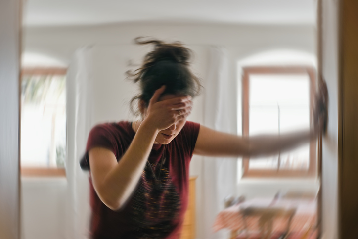 Woman feeling dizzy
