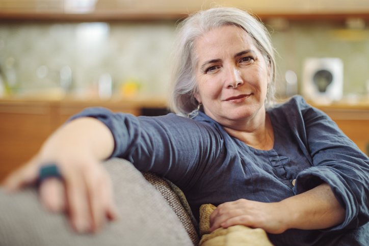 Woman on couch