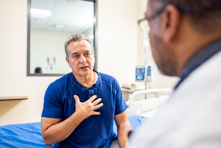 Man having discussion with his doctor