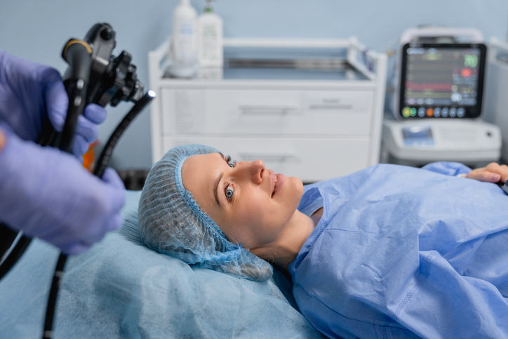Woman prepped for Endoscopy