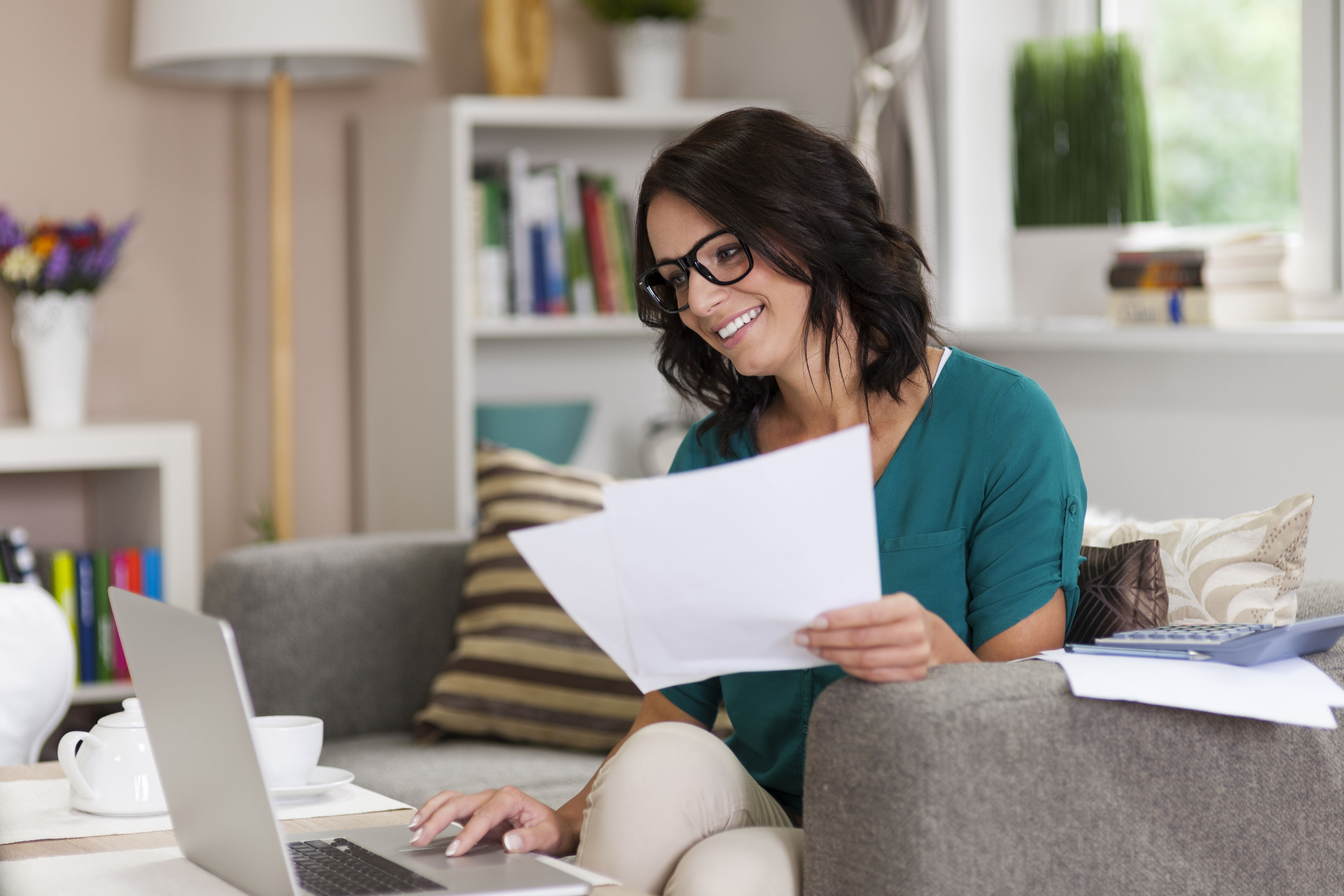 Woman reviewing documents