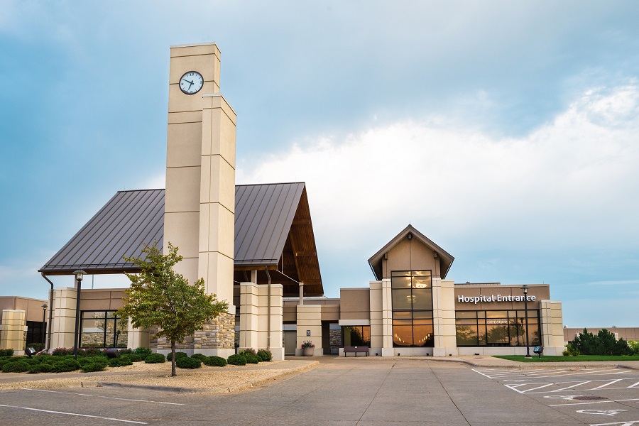 Hospital w clock tower