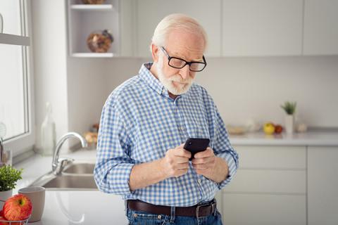 man taking survey on computer