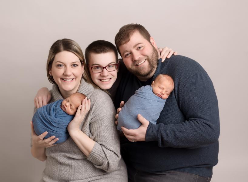 Miranda and Derek with two twins and older son